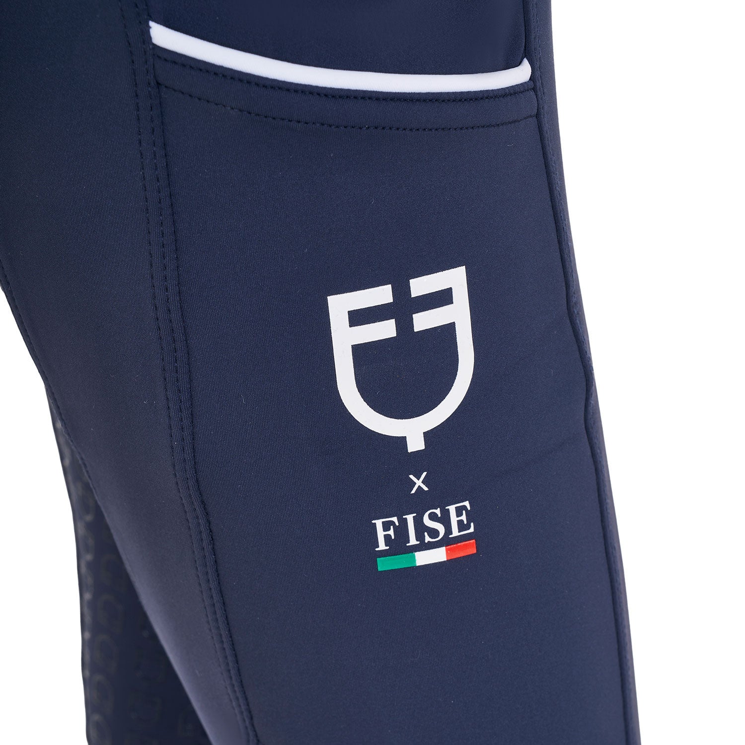 Leggings de niña slim fit full grip Equestro X FISE - Navy Blazer
