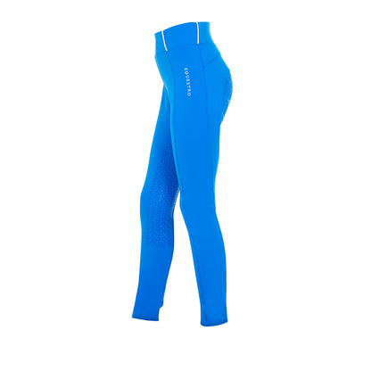 Leggings de niña slim fit full grip Equestro X FISE - Azzurro Savoia