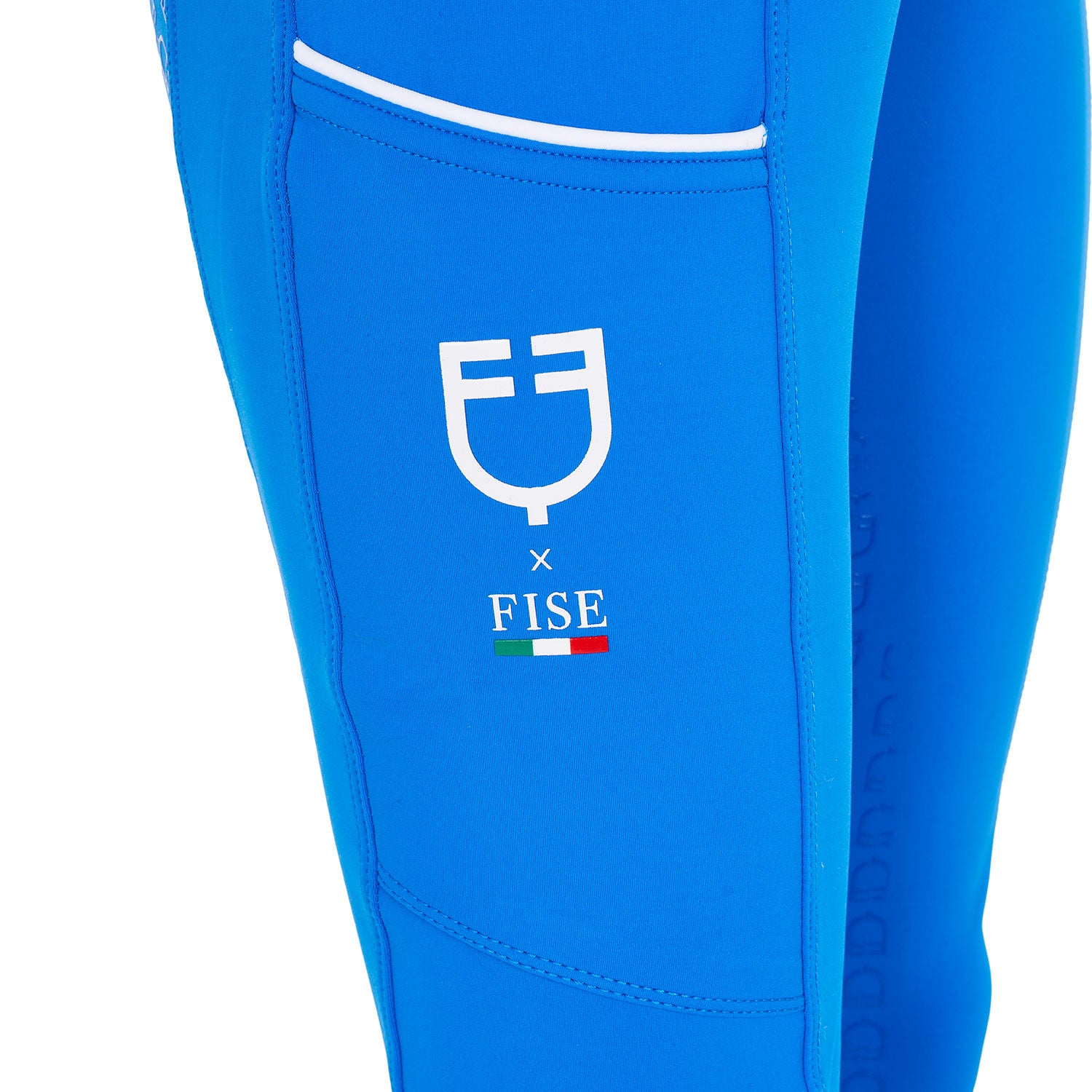 Leggings de niña slim fit full grip Equestro X FISE - Azzurro Savoia