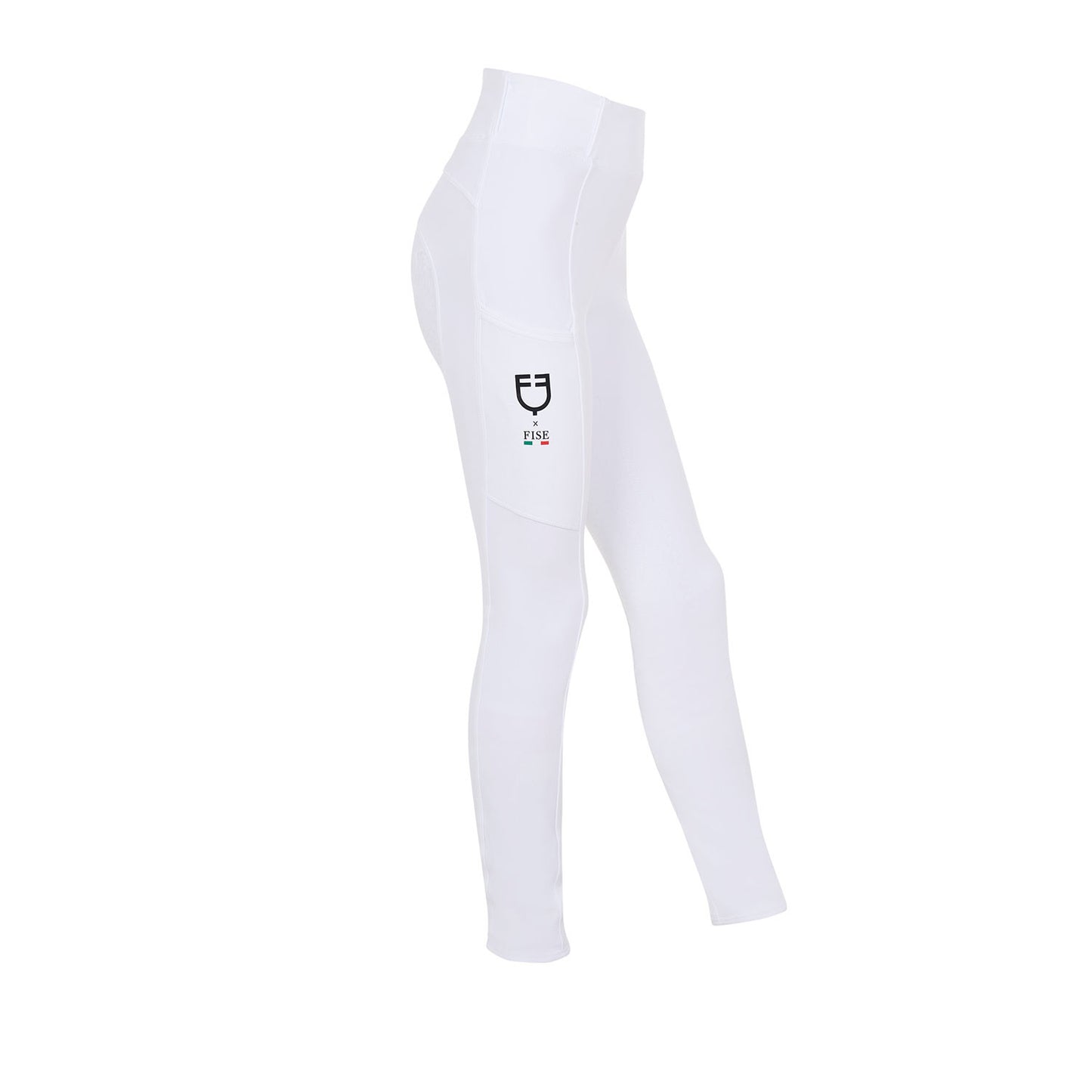 Leggings de niña slim fit full grip Equestro X FISE - Blanco