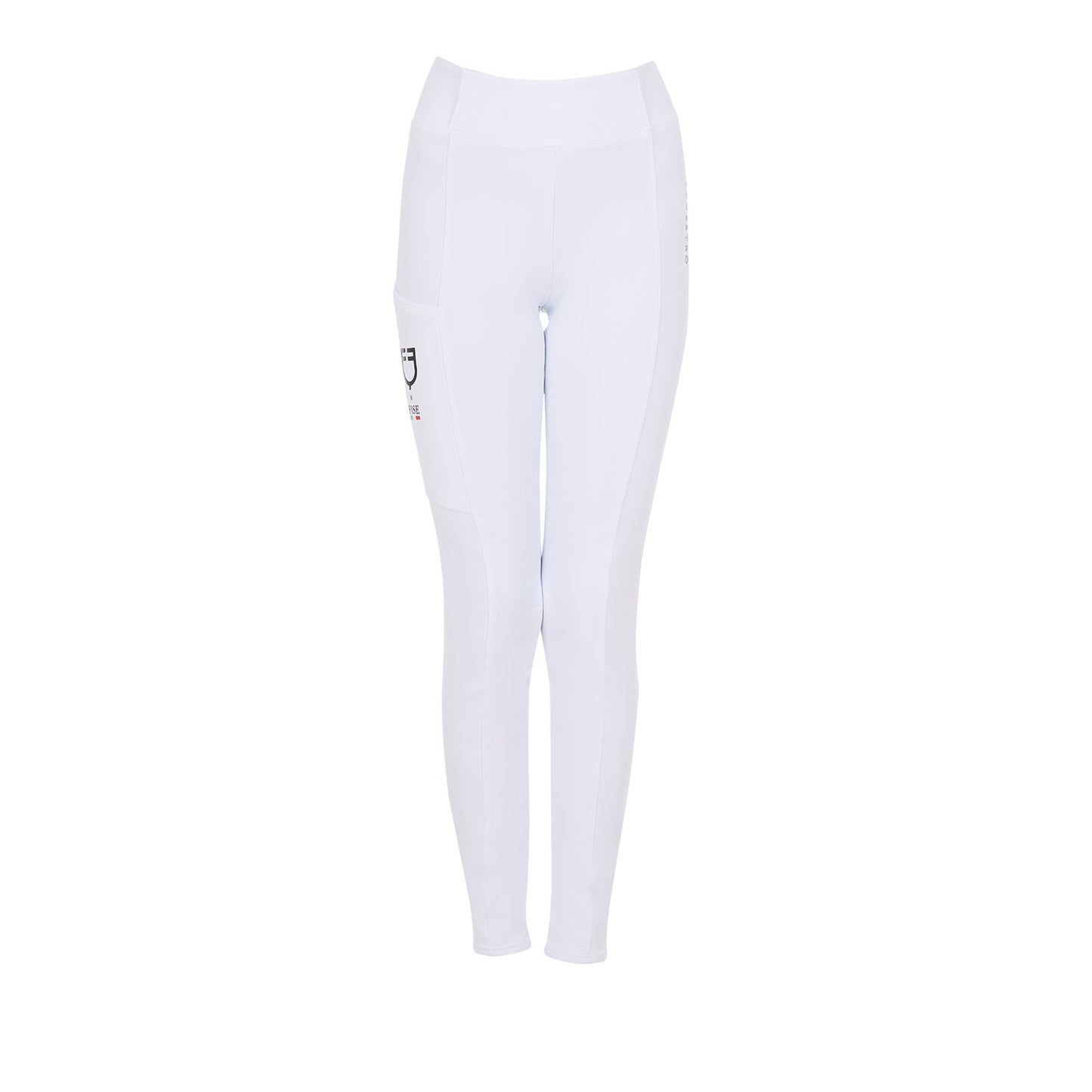 Leggings de niña slim fit full grip Equestro X FISE - Blanco