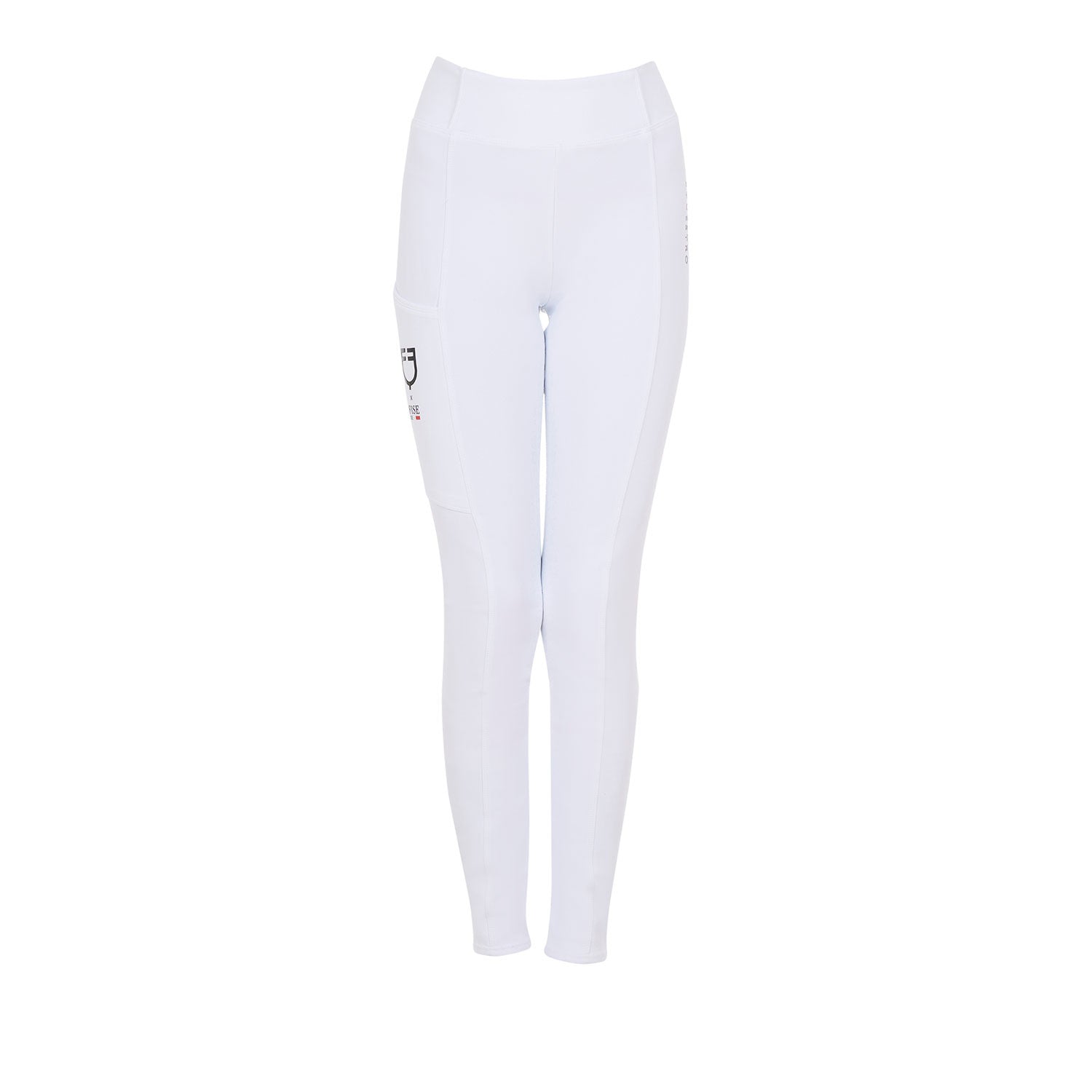 Leggings de niña slim fit full grip Equestro X FISE - Blanco