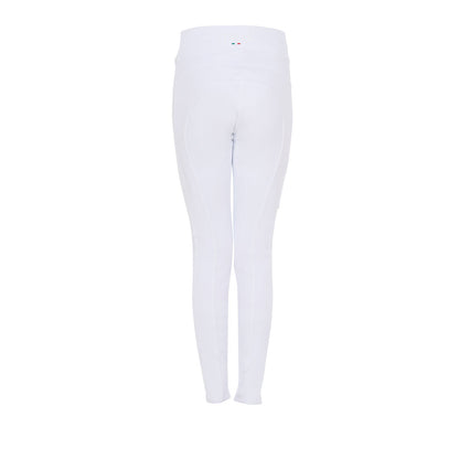 Leggings de niña slim fit full grip Equestro X FISE - Blanco