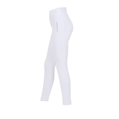 Leggings de niña slim fit full grip Equestro X FISE - Blanco