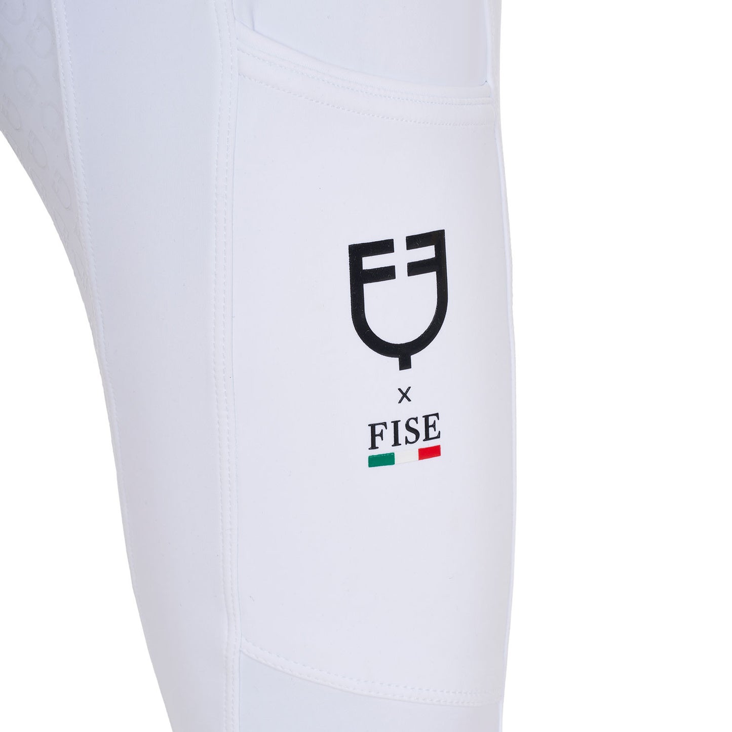 Leggings de niña slim fit full grip Equestro X FISE - Blanco