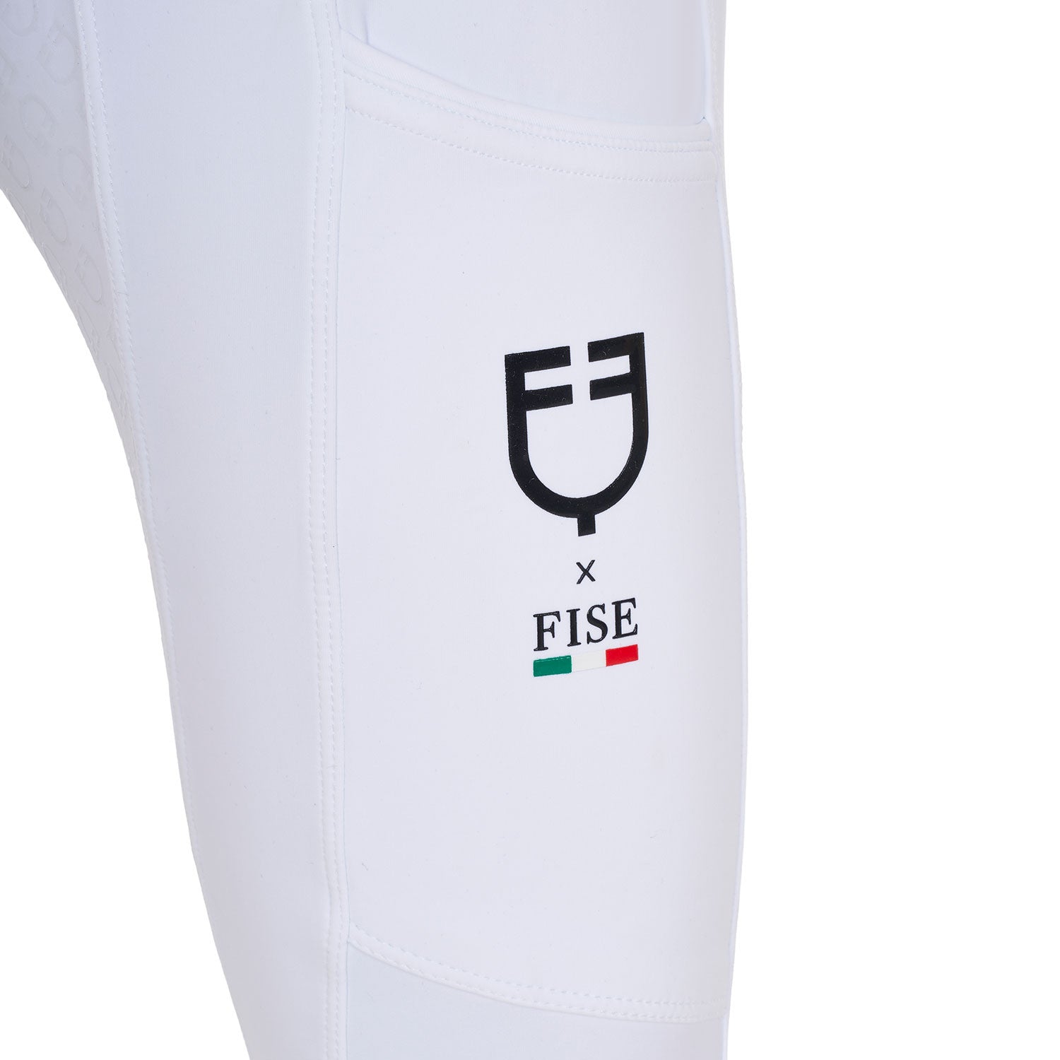 Leggings de niña slim fit full grip Equestro X FISE - Blanco