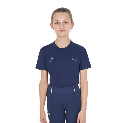Camiseta unisex infantil slim fit Equestro X FISE - Navy Blazer