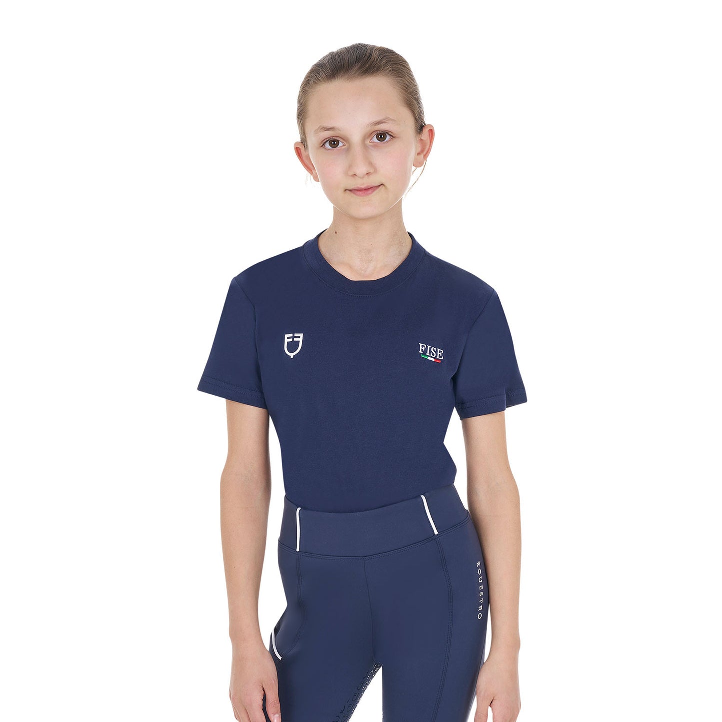Camiseta unisex infantil slim fit Equestro X FISE - Navy Blazer