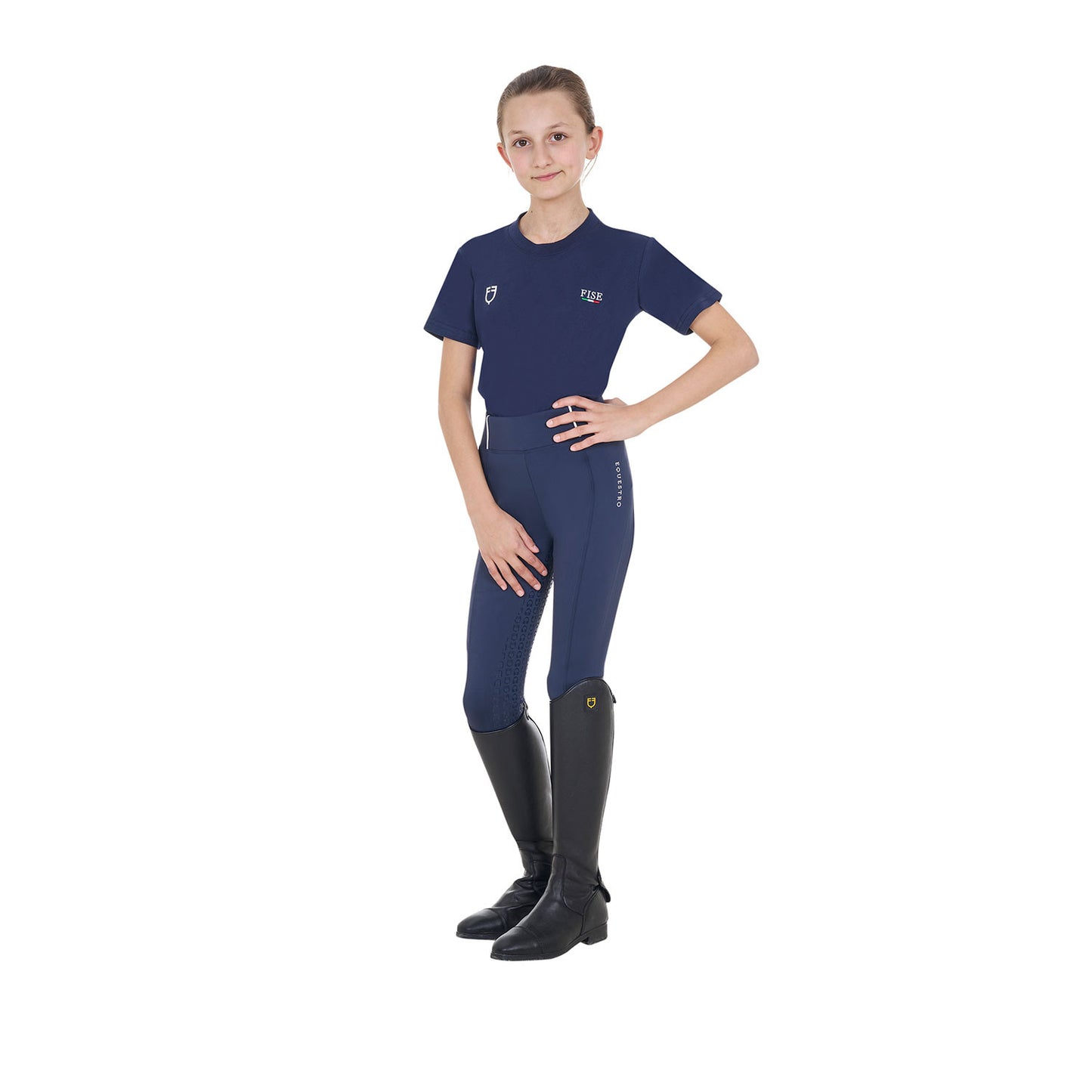 Camiseta unisex infantil slim fit Equestro X FISE - Navy Blazer