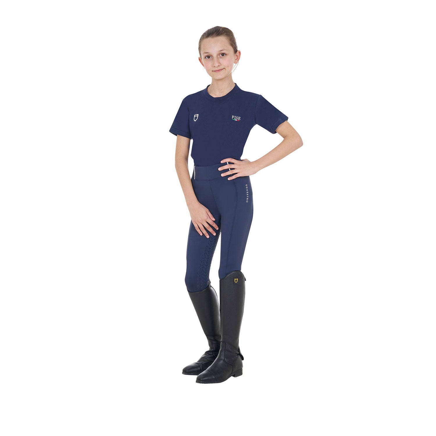 Camiseta unisex infantil slim fit Equestro X FISE - Navy Blazer