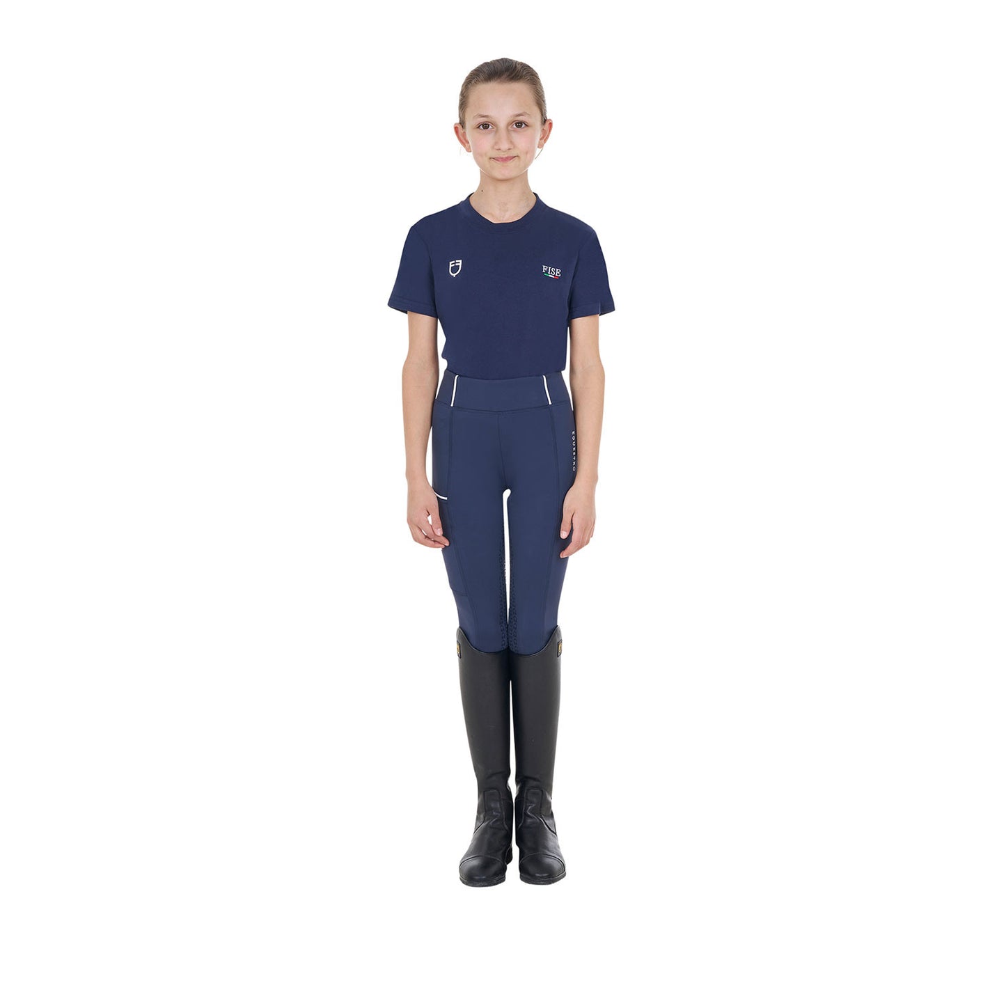 Camiseta unisex infantil slim fit Equestro X FISE - Navy Blazer