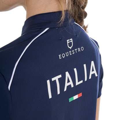 Polo unisex para niños de entrenamiento Equestro X FISE - Navy Blazer