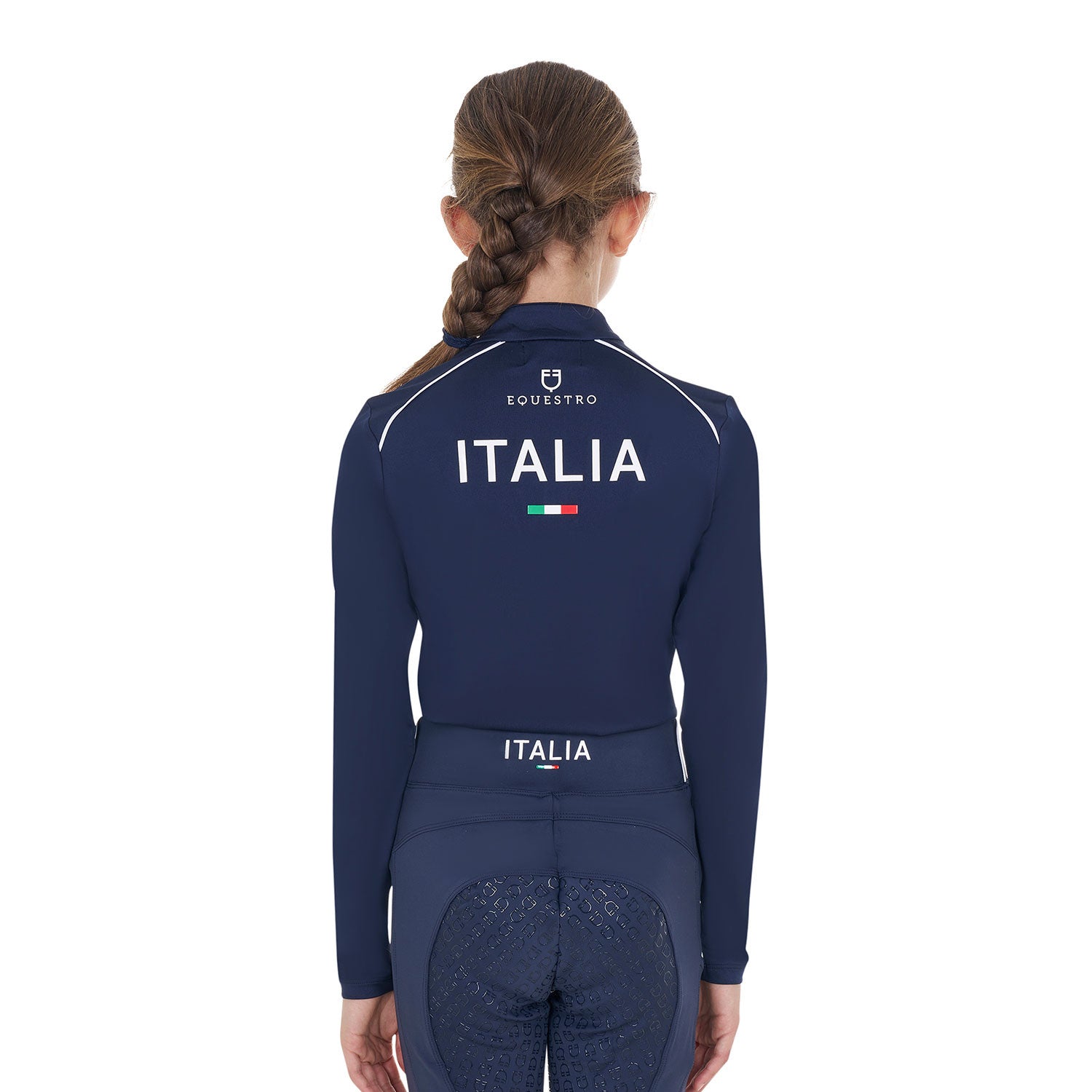 Capa base unisex para niños de entrenamiento Equestro X FISE - Navy Blazer