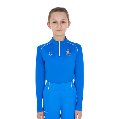 Capa base unisex para niños de entrenamiento Equestro X FISE - Azzurro Savoia