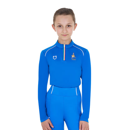 Capa base unisex para niños de entrenamiento Equestro X FISE - Azzurro Savoia