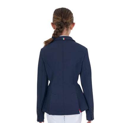 Chaqueta unisex infantil de concurso tres botones Equestro X FISE - Navy Blazer
