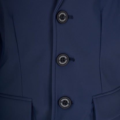 Chaqueta unisex infantil de concurso tres botones Equestro X FISE - Navy Blazer