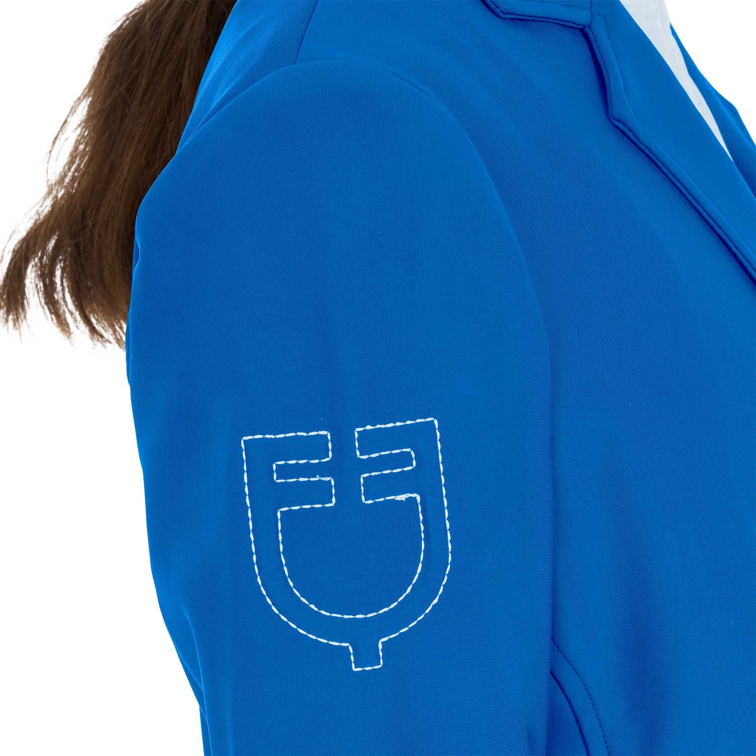 Chaqueta unisex infantil de concurso tres botones Equestro X FISE - Azzurro Savoia