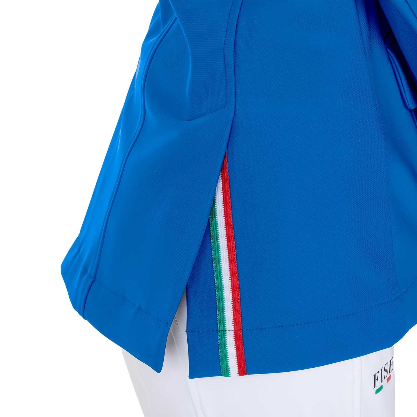 Chaqueta unisex infantil de concurso tres botones Equestro X FISE - Azzurro Savoia
