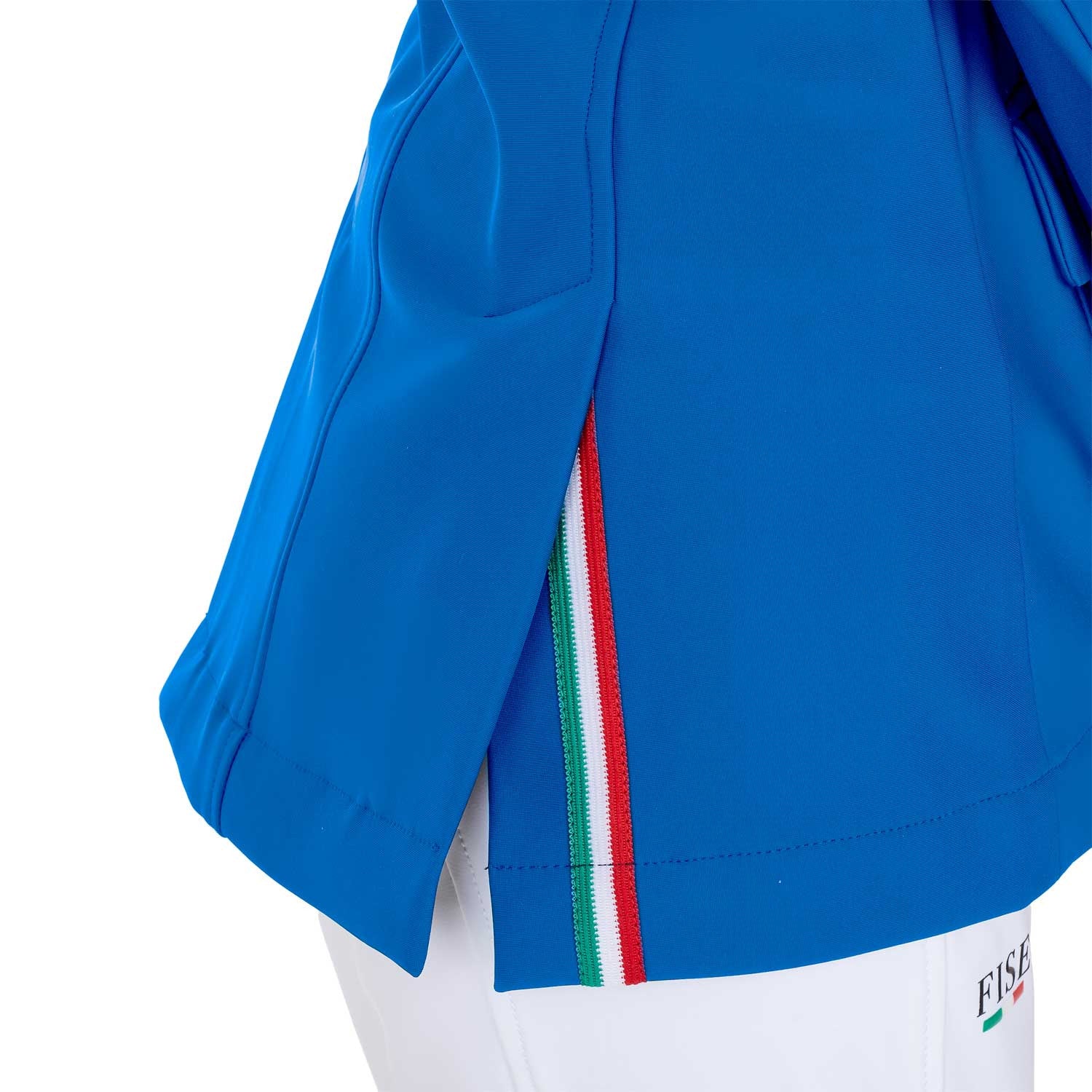 Chaqueta unisex infantil de concurso tres botones Equestro X FISE - Azzurro Savoia