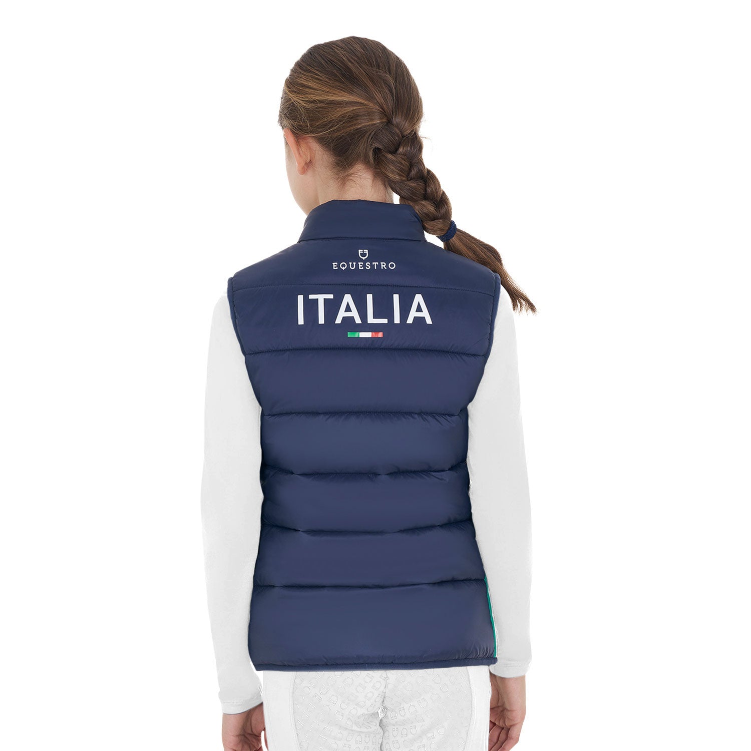 Chaleco sin mangas unisex para niños slim fit Equestro X FISE - Navy Blazer