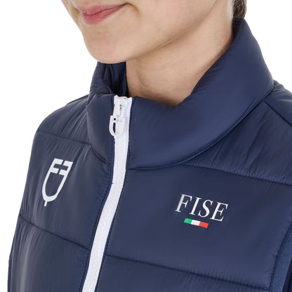 Chaleco sin mangas unisex para niños slim fit Equestro X FISE - Navy Blazer