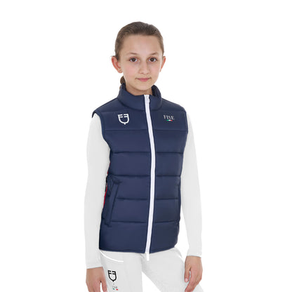 Chaleco sin mangas unisex para niños slim fit Equestro X FISE - Navy Blazer