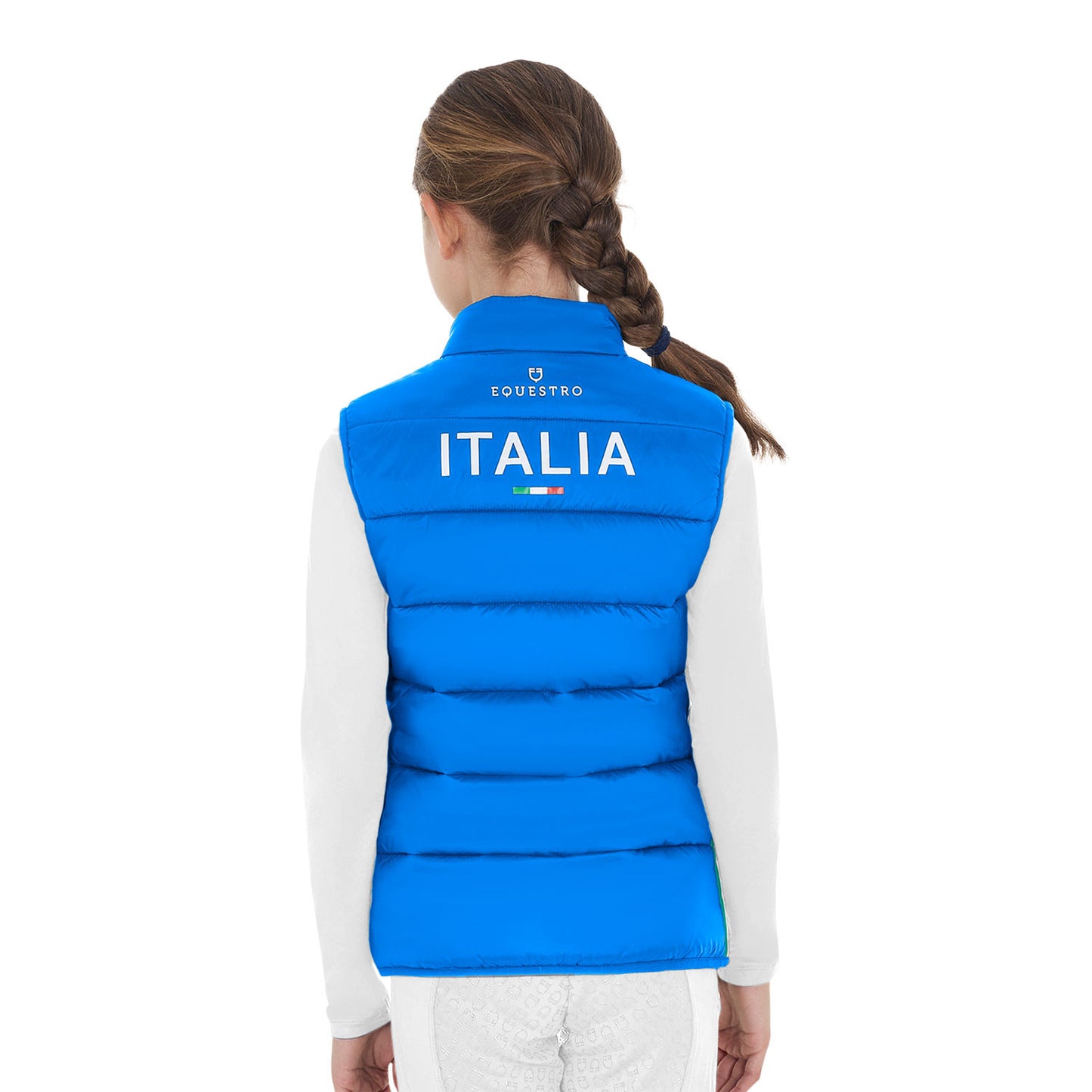 Chaleco sin mangas unisex para niños slim fit Equestro X FISE - Azzurro Savoia