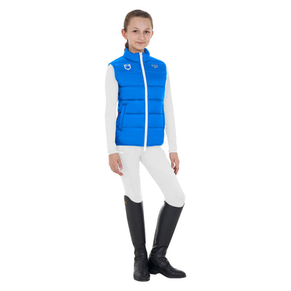 Chaleco sin mangas unisex para niños slim fit Equestro X FISE - Azzurro Savoia