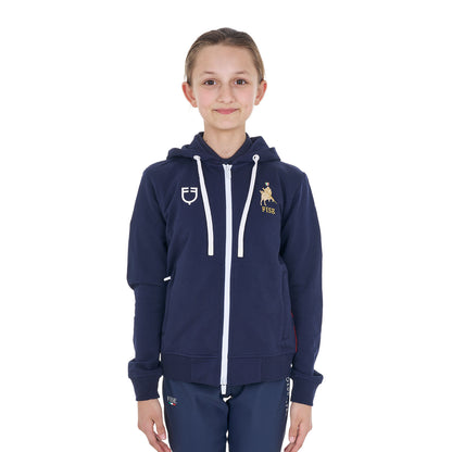 Sudadera unisex para niños con capucha Equestro X FISE