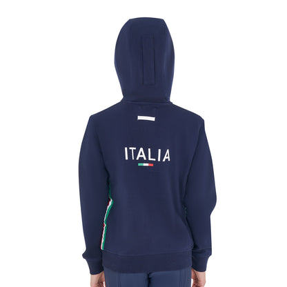 Sudadera unisex para niños con capucha Equestro X FISE - Navy Blazer