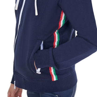 Sudadera unisex para niños con capucha Equestro X FISE - Navy Blazer