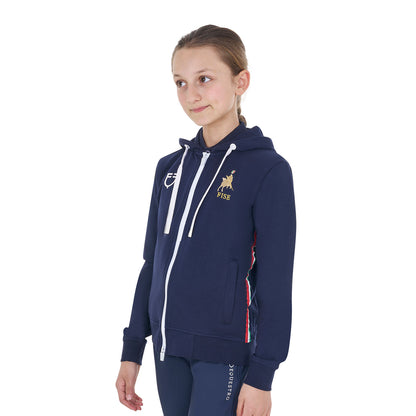 Sudadera unisex para niños con capucha Equestro X FISE - Navy Blazer