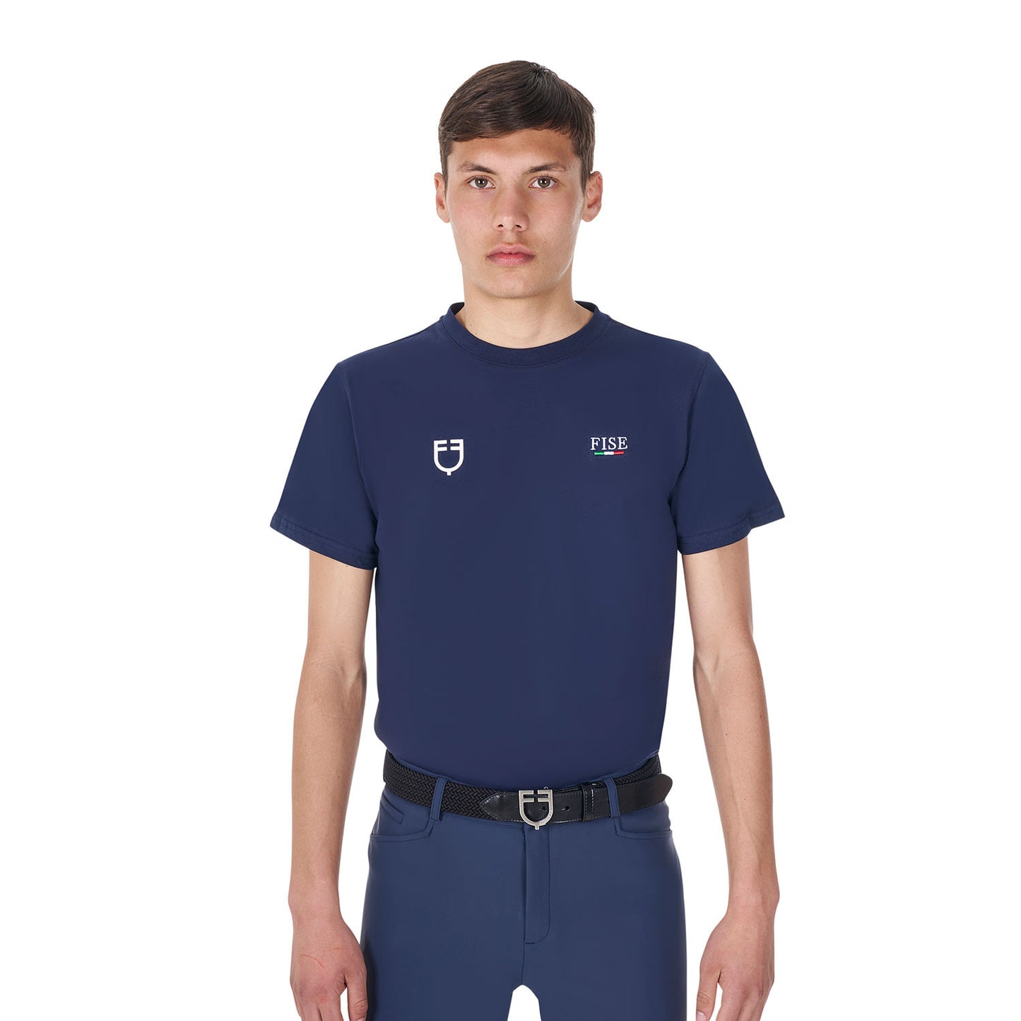 Camiseta de hombre slim fit Equestro X FISE - Navy Blazer