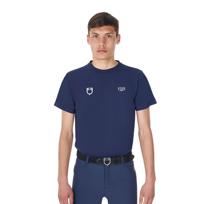 Camiseta de hombre slim fit Equestro X FISE - Navy Blazer