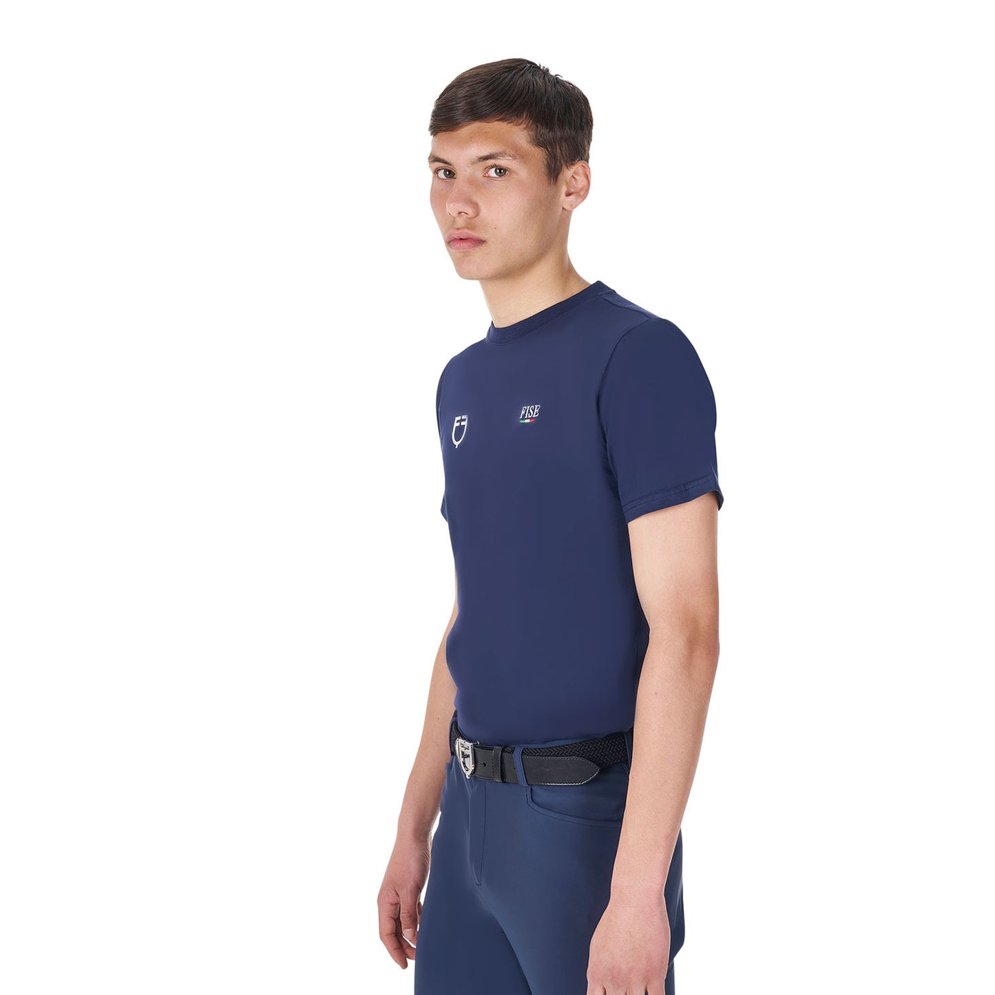 Camiseta de hombre slim fit Equestro X FISE - Navy Blazer
