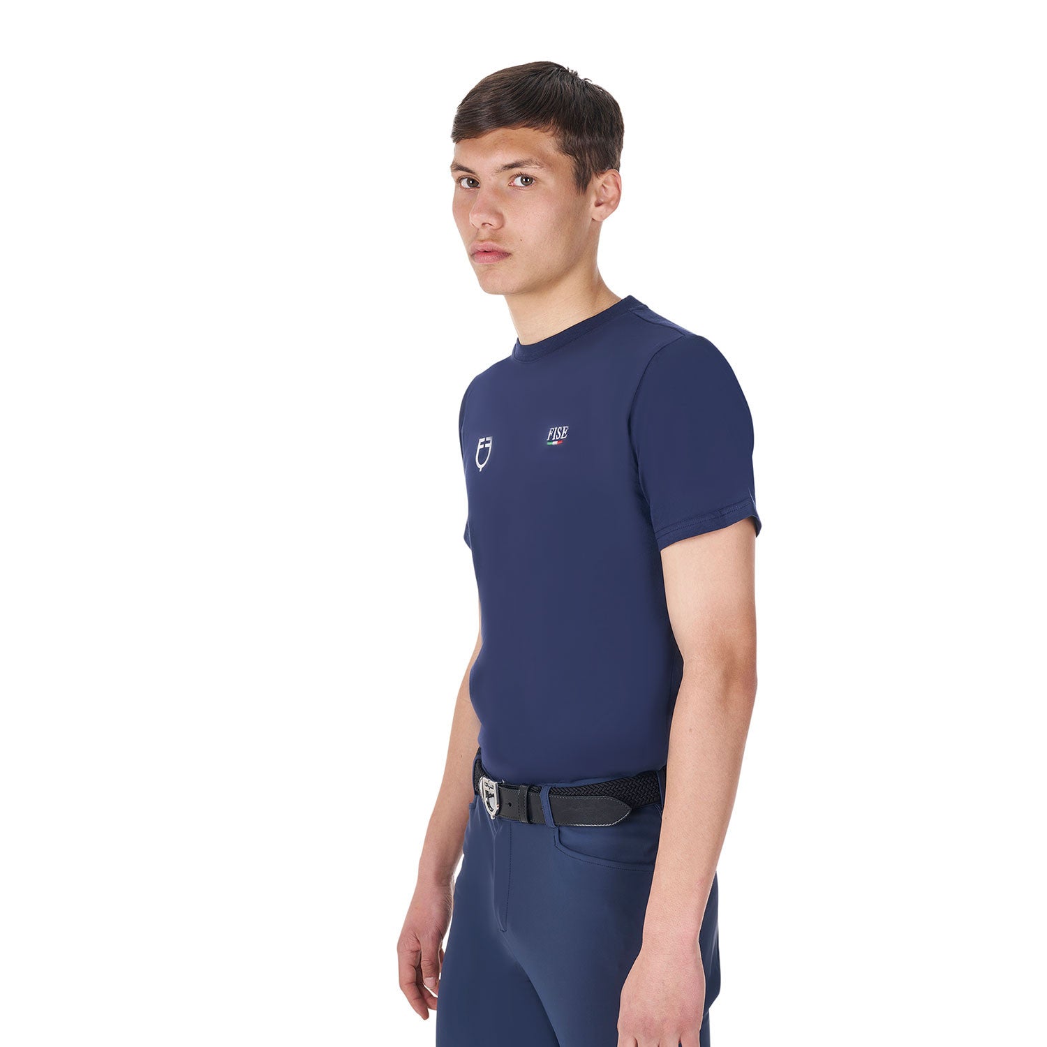 Camiseta de hombre slim fit Equestro X FISE - Navy Blazer