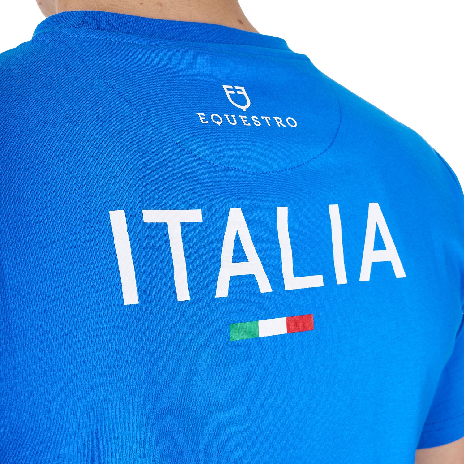 Camiseta de hombre slim fit Equestro X FISE - Azzurro Savoia