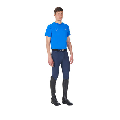 Camiseta de hombre slim fit Equestro X FISE - Azzurro Savoia