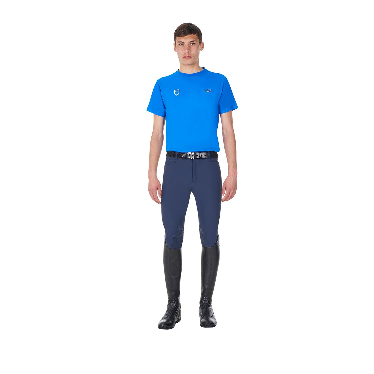 Camiseta de hombre slim fit Equestro X FISE - Azzurro Savoia