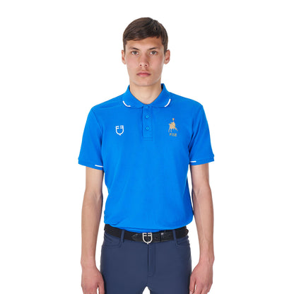 Polo de hombre de entrenamiento tres botones Equestro X FISE