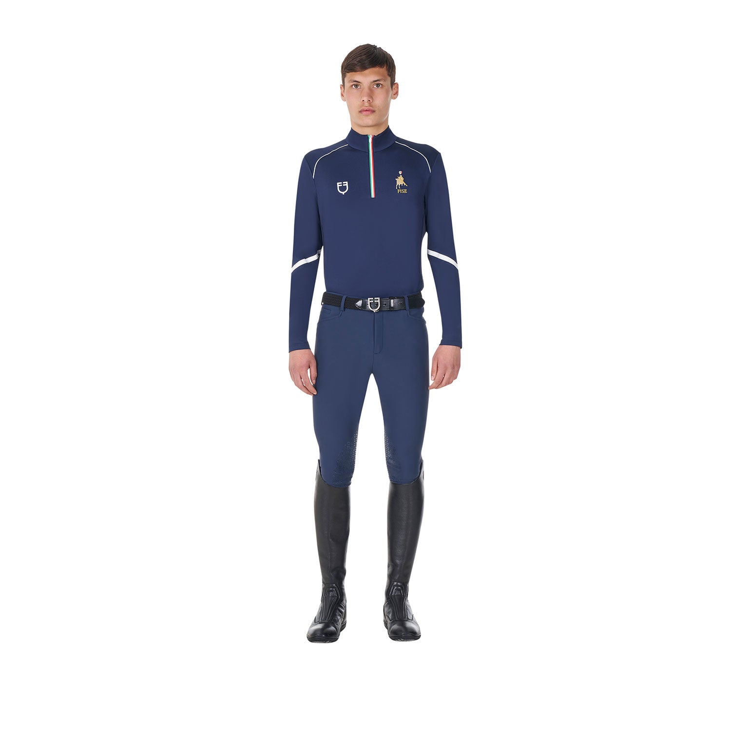 Capa base de hombre de entrenamiento Equestro X FISE - Navy Blazer