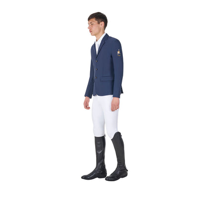 Chaqueta de hombre de concurso tres botones Equestro X FISE - Navy Blazer