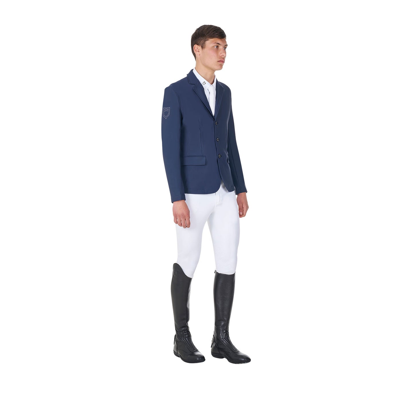 Chaqueta de hombre de concurso tres botones Equestro X FISE - Navy Blazer