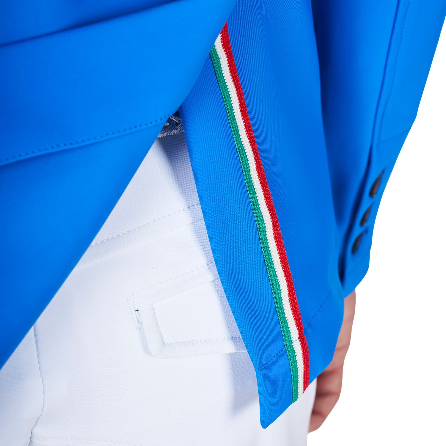 Chaqueta de hombre de concurso tres botones Equestro X FISE - Azzurro Savoia