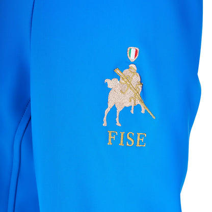Chaqueta de hombre de concurso tres botones Equestro X FISE - Azzurro Savoia