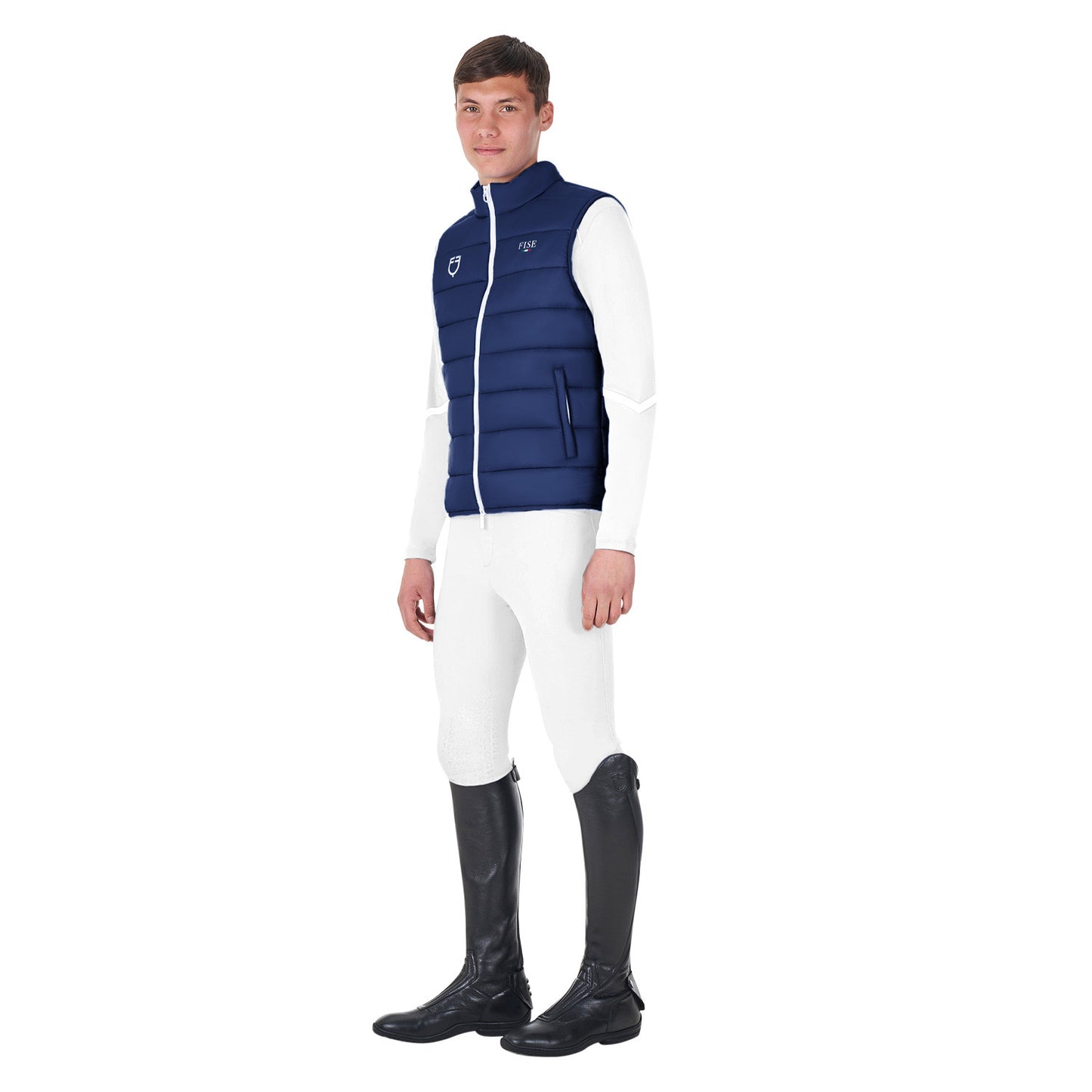 Chaleco sin mangas slim fit hombre Equestro X FISE - Navy Blazer