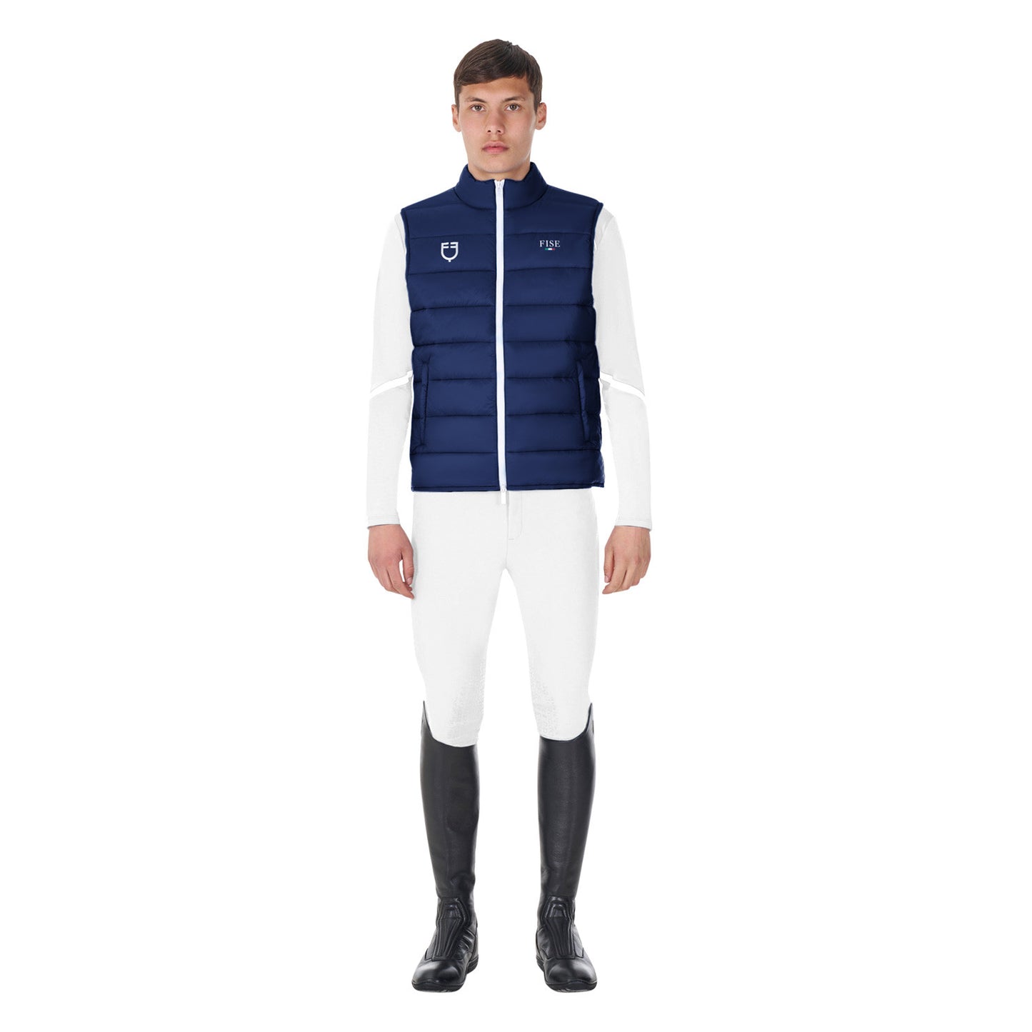 Chaleco sin mangas slim fit hombre Equestro X FISE - Navy Blazer