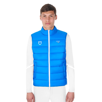 Chaleco sin mangas slim fit hombre Equestro X FISE - Azzurro Savoia