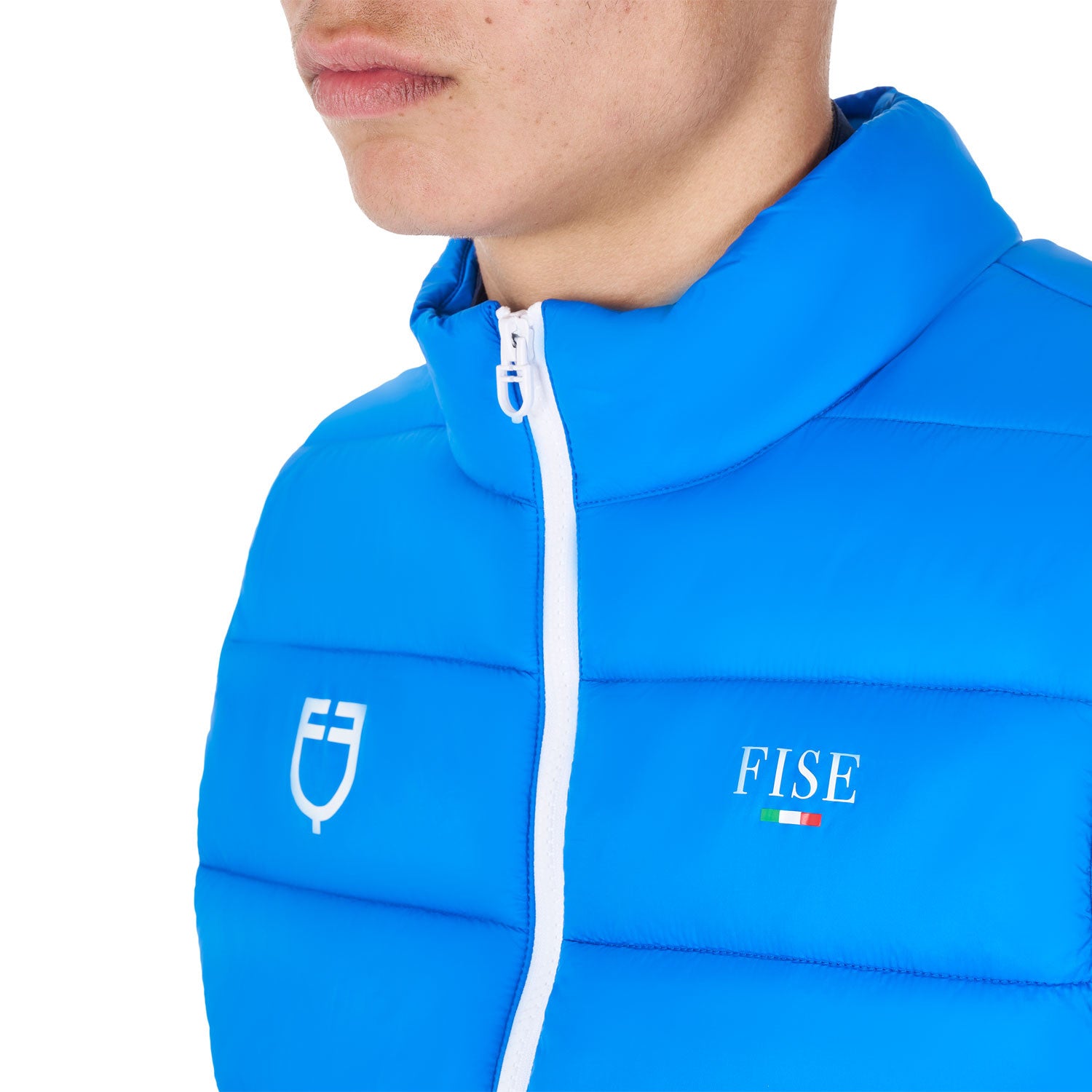 Chaleco sin mangas slim fit hombre Equestro X FISE - Azzurro Savoia